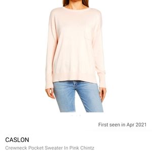 Caslon Crew-Neck Pocket Sweater